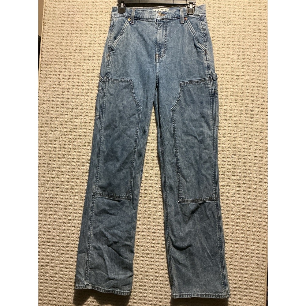 Daze Sundaze Carpenter Jeans Double Knee High Rise 26 Medium Wash